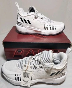NIB Mens Adidas DAME 7 EXTPLY Size M 7.5 White Black Gray New - Picture 1 of 5
