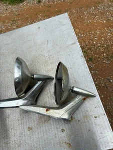 2 Vintage 1960s OEM Chevrolet Round Bow Tie Chrome Side Mirrors - Picture 1 of 7
