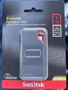 SanDisk Extreme 1TB, USB-C Portable External SSD - Black (Brand New & Sealed) - Bild 1 von 1