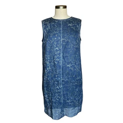 MAX MARA 'S MaxMara Blue Patterned Shift Mini Dress Women's Size 10  - Image 1 of 4