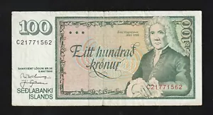 Islanda, 100 corone, 1986, P-50, banconota, Arni Magnusson - Foto 1 di 2