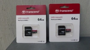 Transcend UHS-I micro SD 64GB NEU 2 Sets je Teile 2 - Bild 1 von 1