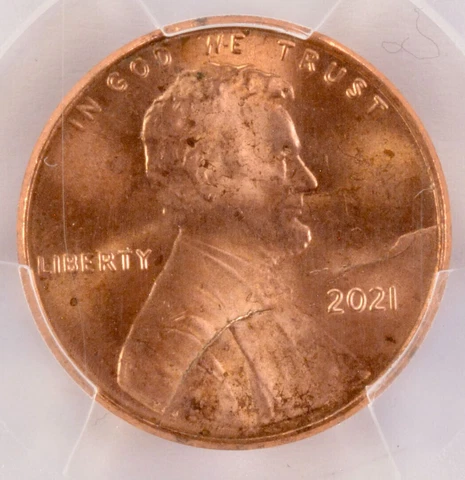 2021 PCGS 1c Shield Cent Major Die Break Retained Cud MS63 Red Cover