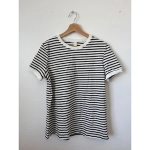 Amazon Florens Black and White Striped T-Shirt – Size Large - Picture 1 of 3
