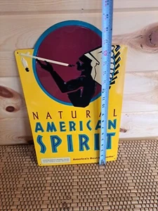 Natural American Spirit America Best Cigarette Vnt Tobacco Metal Tin Sign Yellow - Picture 1 of 6
