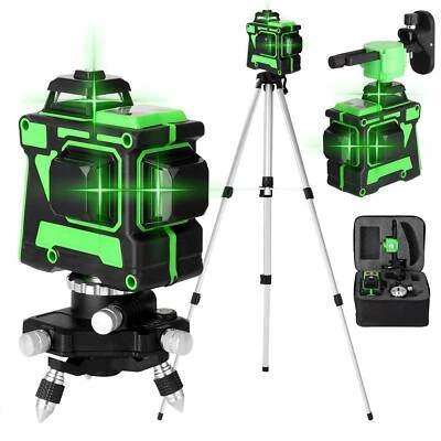 12 Line Laser Level Wasserwaage +Stativ 360° Kreuzlinienlaser Selbstnivellierend - Bild 1 von 4