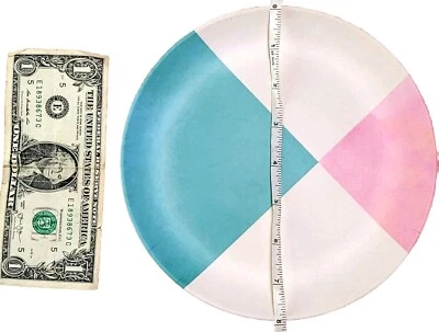 Platos de picnic o merienda de bambú, niño pequeño, verde azulado, rosa, duradero, geo, 7-8" juego #4 Foto 1 de 4