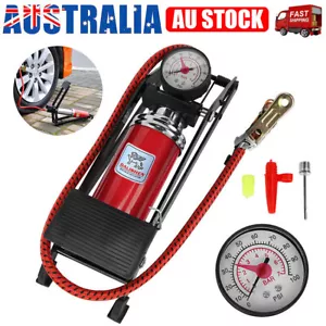 High Pressure Foot Bike Pump Bicycle Ball Motorbike Type Inflater Tire Air Pump - Picture 1 of 14