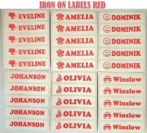 5 10 25 30 40 Aufbügeln personalisierte Etiketten Etikett Name Schule Uniform Kinderkleidung - Bild 1 von 7