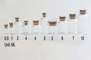 Wholesale Small Bottle With corks 0.5ml - 10ml Tiny Clear Glass Bottles Vial New - Picture 1 of 11