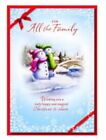 To All The Family Christmas Card ~ A winter snowman ~ By Simon Elvin ~ Free P&P
