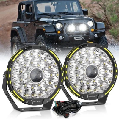 AUXBEAM 9" 360-PRO LED Driving Lights Offroad Fog Pods for Chevrolet Silverado - Image 1 of 4