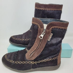 Tecnica Italian Apres Skandia Cowhide Goat Hair Fur Lined Boots EU 37 US 6.5 Vtg - Picture 1 of 8