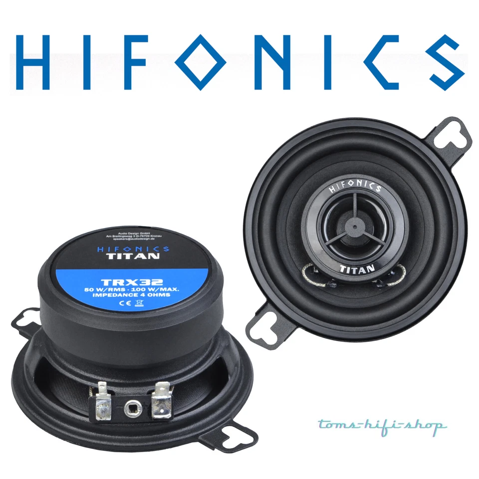Hifonics TRX-32 100 Watt 8,7cm 2-Wege Koax Lautsprecher 87mm Auto Boxen Set - Bild 1 von 1