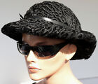 Futrzany kapelusz damski perski tradycyjny futro karakul skóra jagnięca czarny moda vintage 