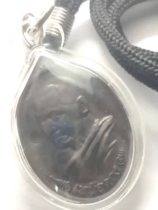 LP Sila Thai Monk AMULET Coin Necklace RARE Antique Collectible Magic CHARM - Picture 1 of 8