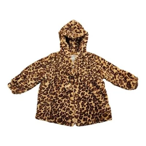 Widgeon Faux Fur Brown Leopard Print Jacket Size 4T - Picture 1 of 7