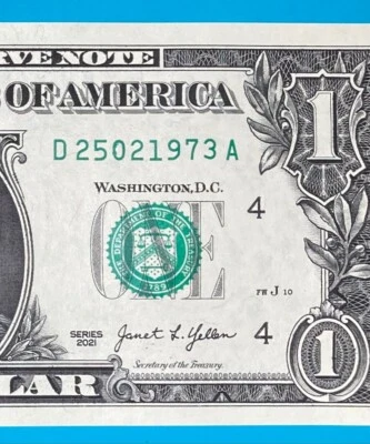 25 February 1973 : D 25021973 A BIRTHDAY Note $1 One Dollar Bill *Uncirculated* - Image 1 of 3