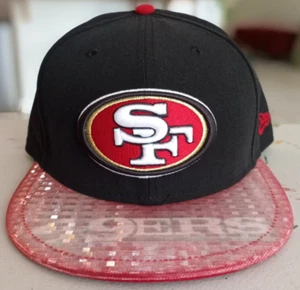 NFL New Era San Francisco 49ers Black/Red Fitted hats cap Size 7 3/4 - Picture 1 of 6