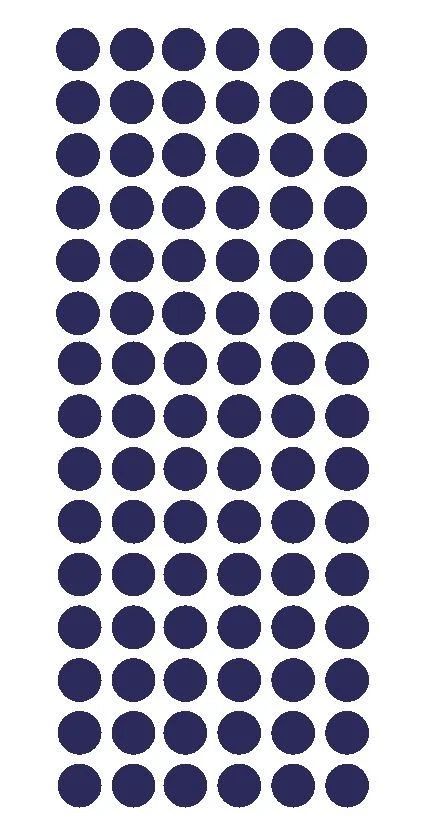 1/2" Sapphire Blue Dots Round Vinyl Color Coded Inventory Label Sticker USA MADE