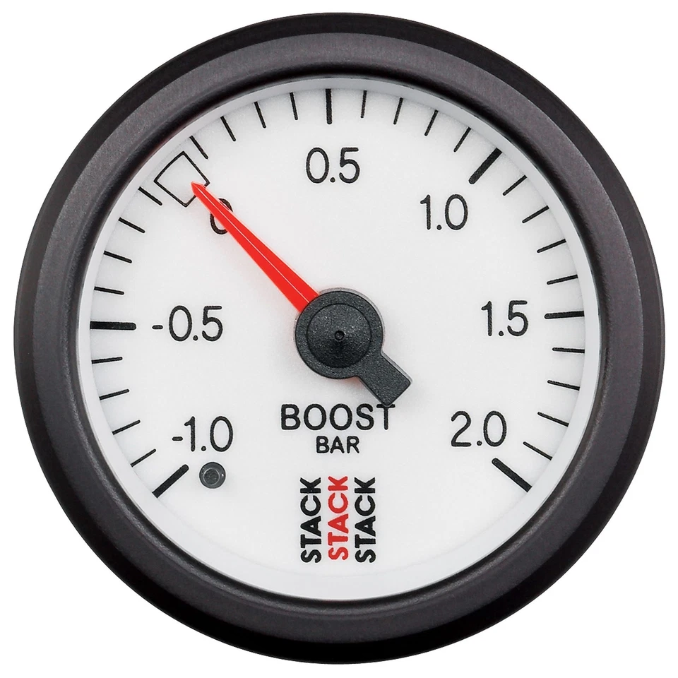 Stack Mechanical Turbo Boost Pressure Gauge -1 To +2 Bar White Face 52mm 3161 - Image 1 of 1
