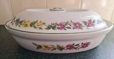 ROYAL WORCESTER HERBS SHALLOW OVAL CASSEROLE DISH+LID