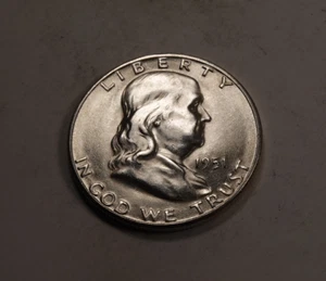 1951-S Franklin Half Dollar * Gem BU * 90% Silber * XH133 - Bild 1 von 2