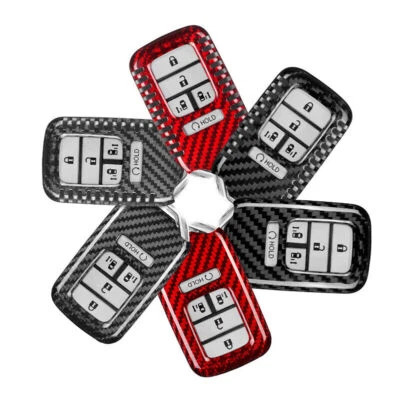 For Honda Civic Accord Cr-v Pilot HR-V Carbon Fiber Remote Key Cover Case Fob - Image 1 of 4