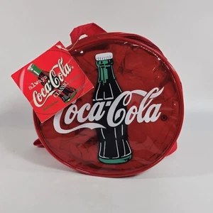 Vintage 1997 Coca Cola Transparent Red Round Backpack w/ Tags - Picture 1 of 4