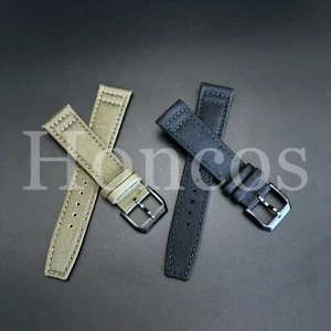 20/21/22mm nylon canvas black leather strap band Fits for IWC Mark XVIII PILOT'S - Picture 1 of 77