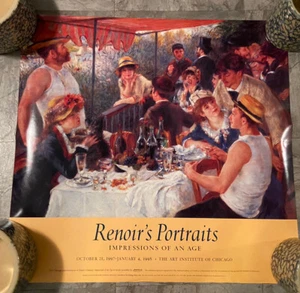 PIERRE RENOIR Exhibition Poster LUNCHEON OF THE BOATING PARTY 23 x 24” 1998 RARE - Picture 1 of 7