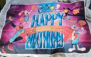 Space Jam Basketball Birthday party photo Backdrop 3ft x5ft Space Jam Decoration - Picture 1 of 2