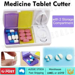Pill Cutter Box Grinder Medicine Box Tablet Crusher Pill Splitter Storage Case - Picture 1 of 12