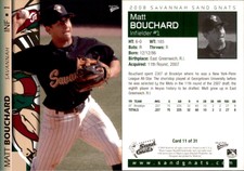 Matt Bouchard 2008 MultiAd Savannah Sand Gnats #11 Card *AutographDen*