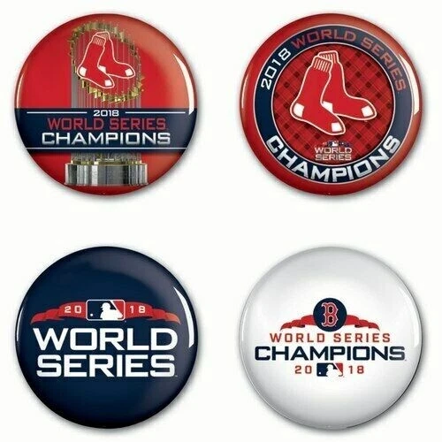 2018 Boston Red Sox World Series Champions Lot of 4 Different Wincraft Buttons - Image 1 of 1