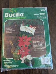 Vintage Bucilla Weihnachten Filzstrumpf Weihnachtsstern Schmuckstrumpf Set Neu - Bild 1 von 6