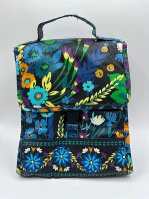 Vera Bradley Midnight Blues Floral Vinyl Insulated Lunch Bag Tote Sack - Image 1 of 4