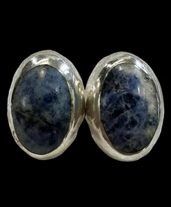 Große Vintage Taxco Sterling 925 Sodalith Ohrringe - Bild 1 von 13