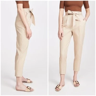 Equipment Femme Women’s Horace Trouser Beige Pleated Belted Ankle Length Size 8￼ - Imagem 1 de 4