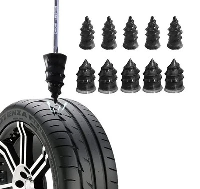 10pc Tyre Repair Kit Silicone Rubber Screws - DIY Punctured Flat Tire Repair Fix - Image 1 of 4