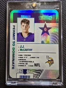 JJ Mccarthy Rookie Permit To Dominate Panini Contenders Case Hit - Picture 1 of 2