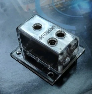 Old School Scosche Power Distribution Block 4 Gauge To 2 - 8 Gauge - Picture 1 of 3