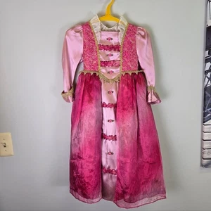 Disney Store Princess Elegant Pink Gown Gold Ribbon Trim Girls' XS 4/5 - Picture 1 of 13