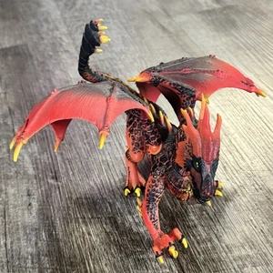 Schleich Drago Lava Figura 2017 Eldrador Creature Rosso Arancione Nero con Ali - Foto 1 di 3