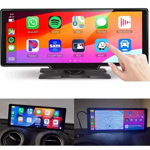 4K Touch Screen Portable Stereo Carplay Android Auto + Rever Car Camera Parts FM - Picture 1 of 17