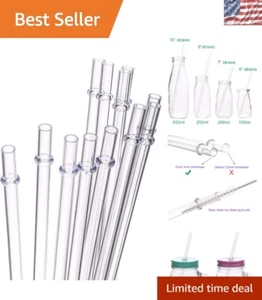 BPA-Free Clear Drinking Straws - Durable 6 Inch Set of 12 with Cleaning Brush - Picture 1 of 9