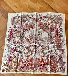 Sallys 18 Momme Corals Florals Print Twill Silk Wrap Scarf Double Face Shawl 35" - Picture 1 of 31