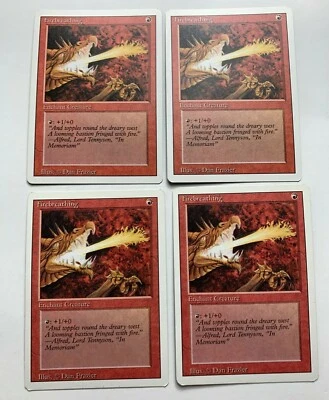  Firebreathing Enchant MTG Revised 4x Playset Magic the Gathering Cards - Image 1 of 3