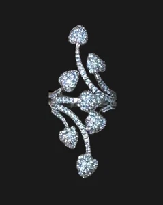 Sterling Silber Sim Diamant Statement Ring, Größe 6 Neu mit Etikett - Bild 1 von 3