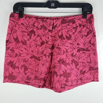 Pantalones Cortos Tommy Bahama Para Mujer Talla 0 Rosa Floral Lino Pantalones Cortos Hawaianos Foto 1 de 4